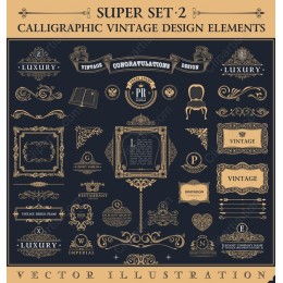 Super Set 2: Calligraphic Vintage Elements