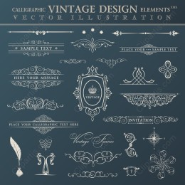Calligraphic Vintage Elements - Elegant Collection