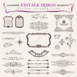 Calligraphic Vintage Elements XXl - Collection for Timeless Creations