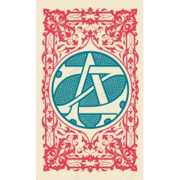 Elegant Monogram in Teal and Red