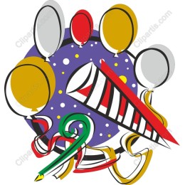 Festive Balloons and Party Horn