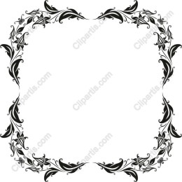 Elegant Black Floral Border