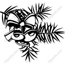 Playful Tropical Character with Bow and Palm Leaves