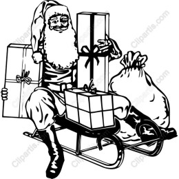 Santa Claus Sleigh and Gifts