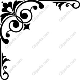 Black Flourish Corner Ornament