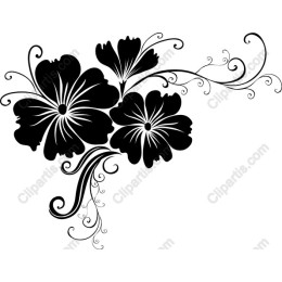 Black Floral Hibiscus