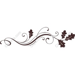 Elegant Oak Leaf Flourish