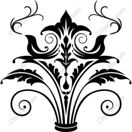 Elegant Black and White Floral Ornament