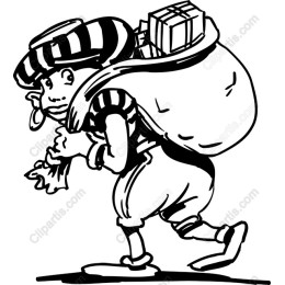 Whimsical Holiday Character with Presents