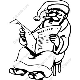 Cheerful Santa Reading Newspaper