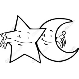 Cheerful Star and Moon