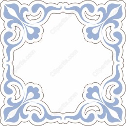 Ornate Blue Floral Frame