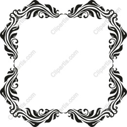 Black Floral Decorative Frame