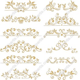 Elegant Gold Decorative Flourishes Set