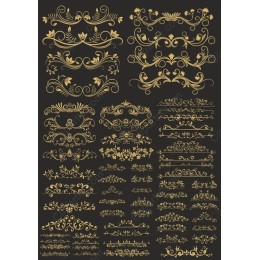 Gold Floral Flourishes Set
