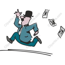 Whimsical Businessman Running with Money