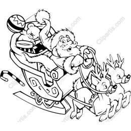 Santa Claus and Reindeer Sleigh