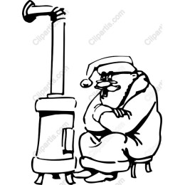 Cozy Santa by the Vintage Stove