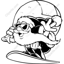 Cool Santa Claus Snowboarding