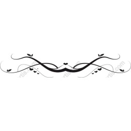 Elegant Swirl Border with Hearts and Leaves