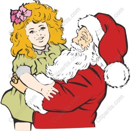 Whimsical Santa and Child Christmas