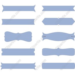 Elegant Blue Ribbons & Banners Set