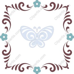Elegant Butterfly with Floral Frame