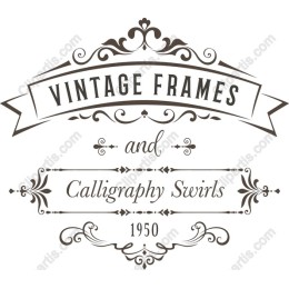 Vintage Frames and Calligraphy Swirls