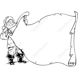 Holiday Character Holding Scroll
