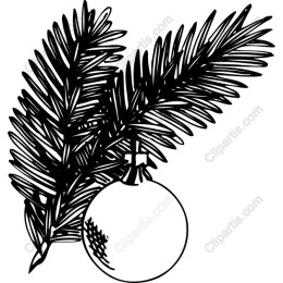 Festive Fir Branch with Ornament