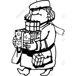 Joyful Holiday Character with Presents