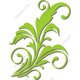 Elegant Green Floral Swirl