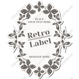 Retro Floral Label