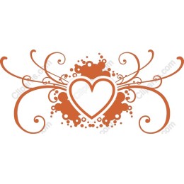 Elegant Heart with Decorative Swirls and Bubbles
