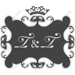 Royal Monogram with Crown and Flourishes