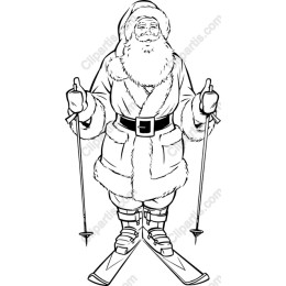Skiing Santa