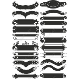 Ornate Banner Clipart Set