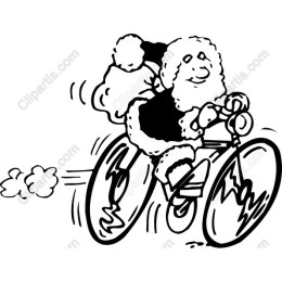 Whimsical Santa Cycling
