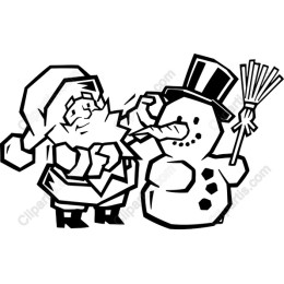 Charming Santa Claus and Snowman