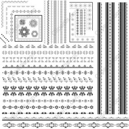 Elegant Floral Decorative Border Set