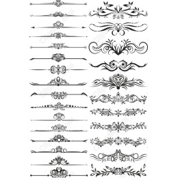 Floral Decorative Borders Set