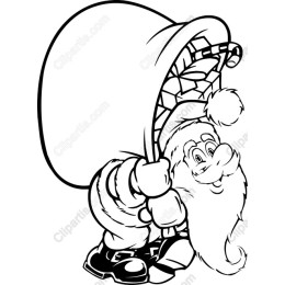 Cheerful Santa Claus with Gift Sack