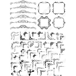Ornate Decorative Set - Elegant Frames & Flourishes