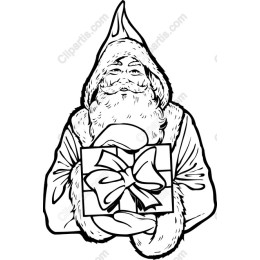 Jolly Santa with Gift