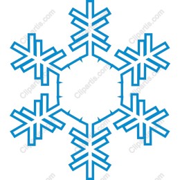 Snowflake - Elegant Blue Outline