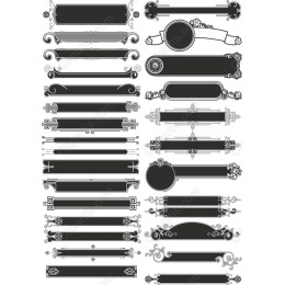 Vintage Decorative Banner Clipart Set