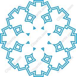 Blue Geometric Snowflake