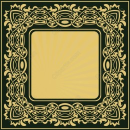 Ornate Green and Gold Decorative Border