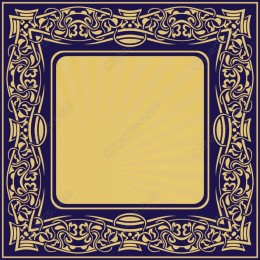 Ornate Gold and Navy Frame