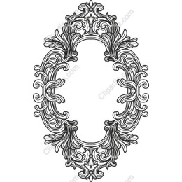 Elegant Ornamental Frame in Line Art Style